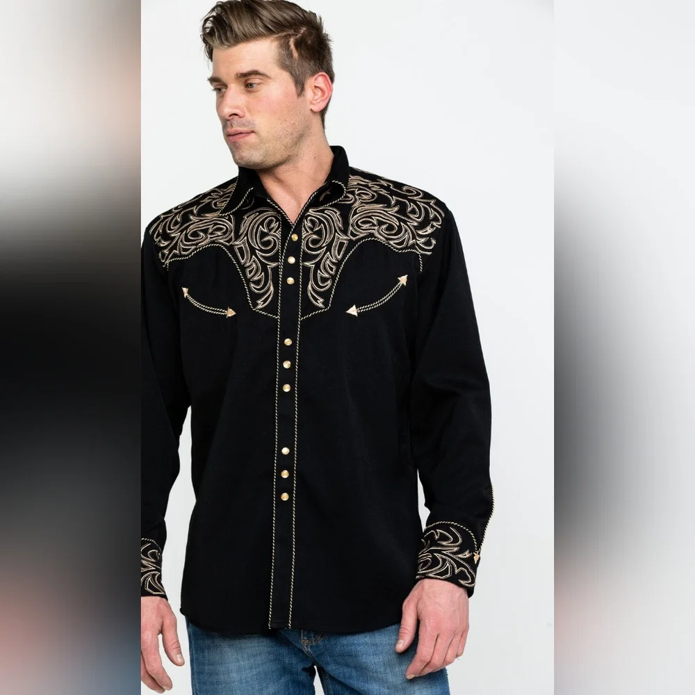 Scully Embroidered Long Sleeve Snap Western Shirt - Picture 2 of 4
